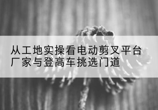 宝塔电动剪叉升降平台厂家-从工地实操看电动剪叉平台厂家与登高车挑选门道